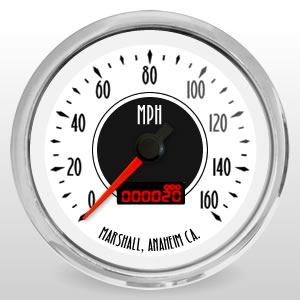 3-3/8" Speedometer SCX Retro Style from Marshall Instruments 4252 3-3/8" Speedometer SCX Retro Style from Marshall Instruments