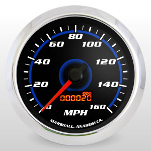 3-3/8" Speedometer SCX Blueline from Marshall Instruments 6152 3-3/8" Speedometer SCX Blueline from Marshall Instruments