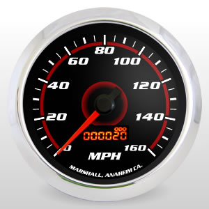 3-3/8" Speedometer SCX Redline from Marshall Instruments 6252 3-3/8" Speedometer SCX Redline from Marshall Instruments